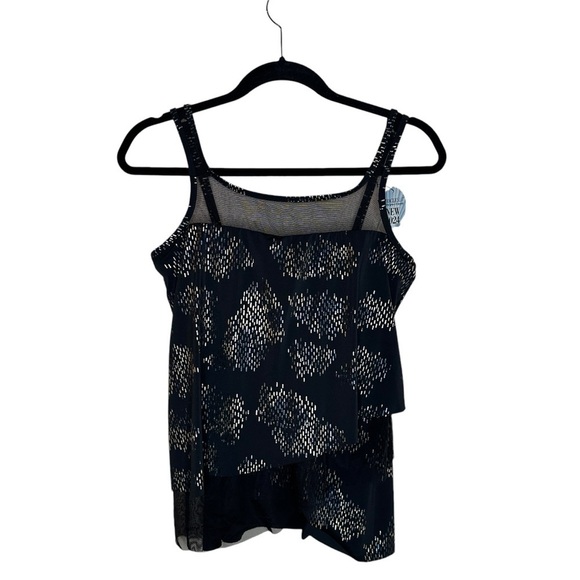 MIRACLESUIT "Iridium Mirage" Underwire Tankini Top | Black | Size 12 | NWOT - Picture 3 of 15